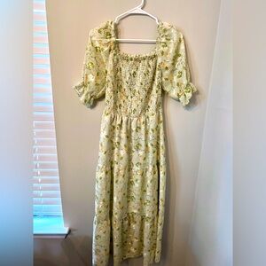 Green cottagecore dress